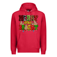 Cardinal merry and bright with christmas tree  cakes ado Premium Hoodie - AdoDesignShop