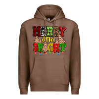 Chestnut merry and bright with christmas tree  cakes ado Premium Hoodie - AdoDesignShop