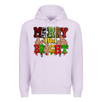 Lilac merry and bright with christmas tree  cakes ado Premium Hoodie - AdoDesignShop