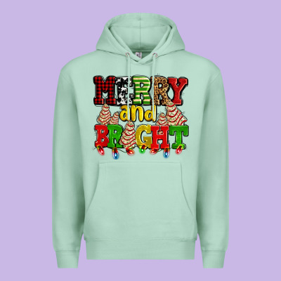 Merry And Bright With Christmas Tree  Cakes Ado Premium Hoodie Designed By Adodesignshop