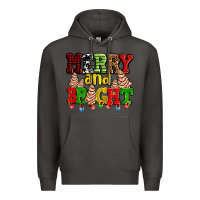Smoke merry and bright with christmas tree  cakes ado Premium Hoodie - AdoDesignShop
