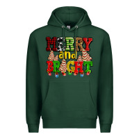 Sports Green merry and bright with christmas tree  cakes ado Premium Hoodie - AdoDesignShop