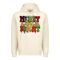 Tofu merry and bright with christmas tree  cakes ado Premium Hoodie - AdoDesignShop