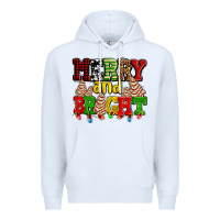 White merry and bright with christmas tree  cakes ado Premium Hoodie - AdoDesignShop