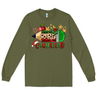 Army Green christmas counselor pencil Long Sleeve Tee - FaDigitalArtStudio