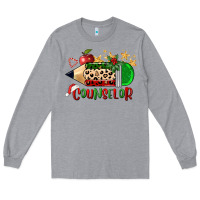 Heather Grey christmas counselor pencil Long Sleeve Tee - FaDigitalArtStudio