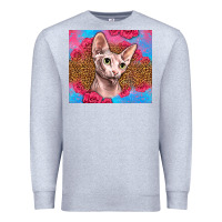 Heather Grey Western Sphynx Cat Premium Sweatshirt - LillyAllenDesigns