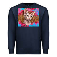 Navy Western Sphynx Cat Premium Sweatshirt - LillyAllenDesigns