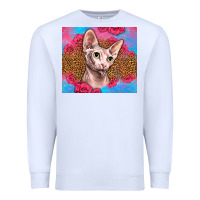 White Western Sphynx Cat Premium Sweatshirt - LillyAllenDesigns