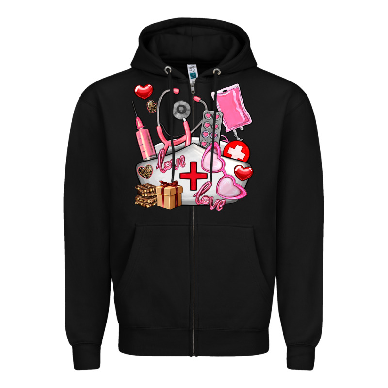 Nurse  Valentines Day Love Zipper Hoodie by AdoDesignShop | Teevron