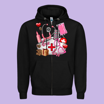 Nurse  Valentines Day Love Zipper Hoodie Designed By Adodesignshop
