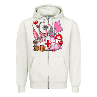 Oatmeal Heather nurse  valentines day love Zipper Hoodie - AdoDesignShop