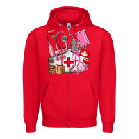 Red nurse  valentines day love Zipper Hoodie - AdoDesignShop