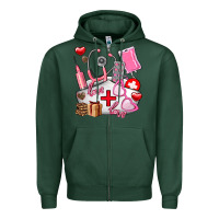 Sports Green nurse  valentines day love Zipper Hoodie - AdoDesignShop