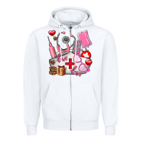 White nurse  valentines day love Zipper Hoodie - AdoDesignShop