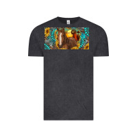 Vintage Black horse and desert with sunflowers gemstone Vintage Tee - RanaPortraitStore