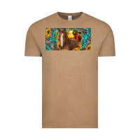 Vintage Coffee horse and desert with sunflowers gemstone Vintage Tee - RanaPortraitStore