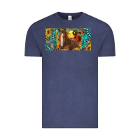 Vintage Denim horse and desert with sunflowers gemstone Vintage Tee - RanaPortraitStore