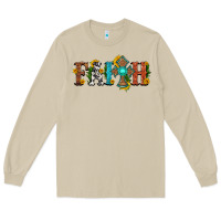 Mushroom faith with cross and sunflower Long Sleeve Tee - HRA Design Shop