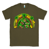 Army Green St. Patrick's Day rainbow Classic Tee - Neo Western