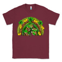Burgundy St. Patrick's Day rainbow Classic Tee - Neo Western