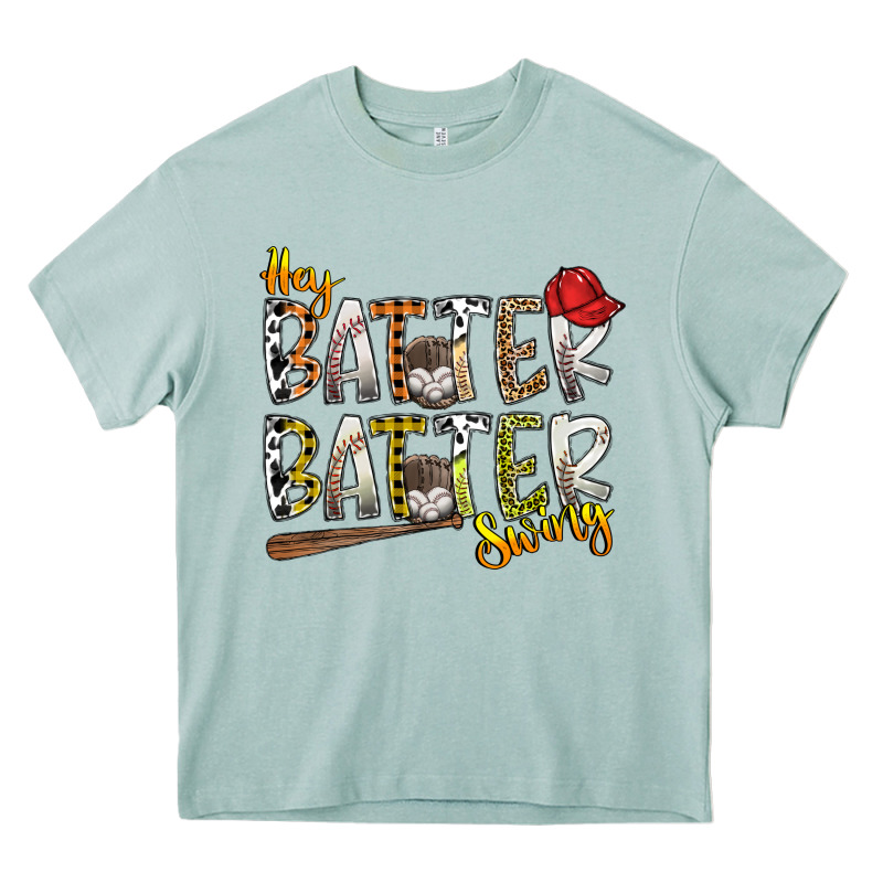 Hey Batter Batter Swing Heavy Core Tee by SublimationCraftShop | Teevron
