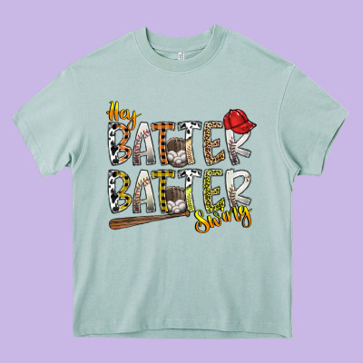 Hey Batter Batter Swing Heavy Core Tee Designed By Sublimationcraftshop