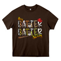 Chocolate Brown hey batter batter swing Heavy Core Tee - SublimationCraftShop