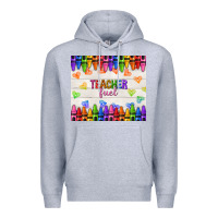 Heather Grey teacher fuel Premium Hoodie - NancyCooperArtShop