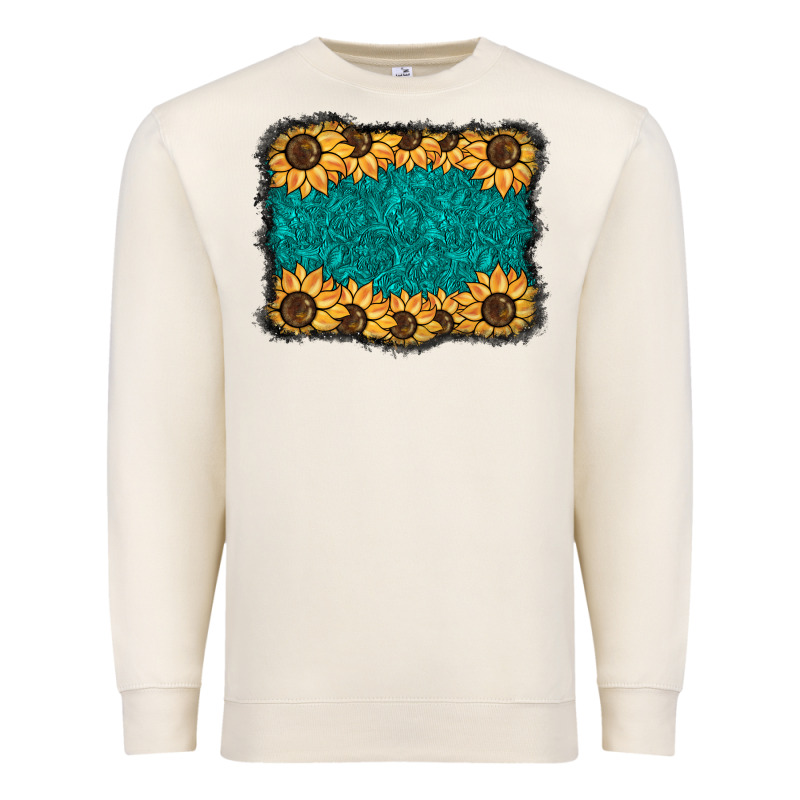 Sunflower Background Premium Sweatshirt by BarkalooDesign | Teevron