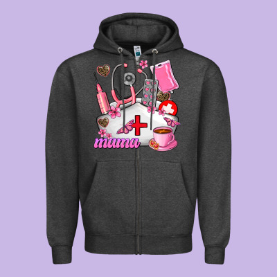 Mama Zipper Hoodie Designed By Adodesignshop
