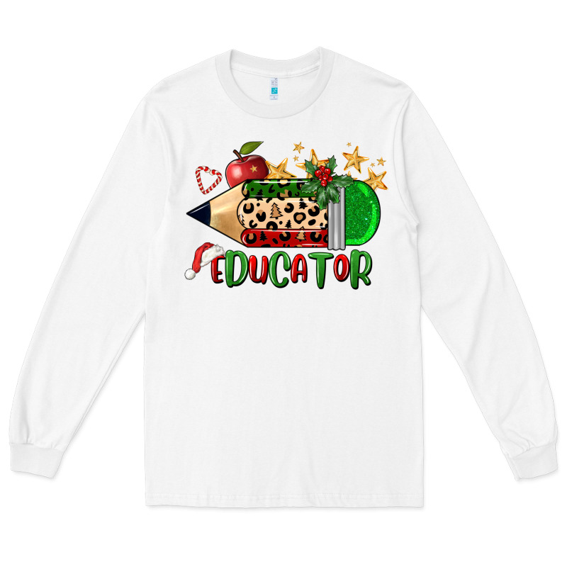 Christmas Educator Pencil Long Sleeve Tee by FaDigitalArtStudio | Teevron