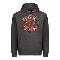 Charcoal Heather western teacher sunflower Premium Hoodie - NancyCooperArtShop