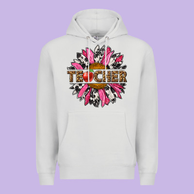 Western Teacher Sunflower Premium Hoodie Designed By Nancycooperartshop
