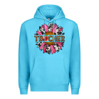 Ocean Blue western teacher sunflower Premium Hoodie - NancyCooperArtShop