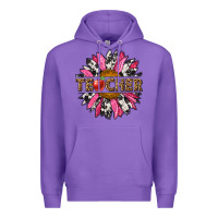 Purple western teacher sunflower Premium Hoodie - NancyCooperArtShop