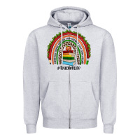 Christmas Teacherlife Rainbow Zipper Hoodie | Teevron