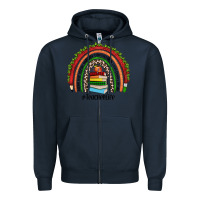 Navy Christmas Teacherlife rainbow Zipper Hoodie - JahusDesignShop
