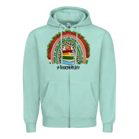 Seafoam Christmas Teacherlife rainbow Zipper Hoodie - JahusDesignShop