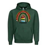 Sports Green Christmas Teacherlife rainbow Zipper Hoodie - JahusDesignShop