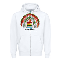 White Christmas Teacherlife rainbow Zipper Hoodie - JahusDesignShop