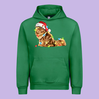 Christmas Persian Cat Urban Hoodie Designed By Lillyallendesigns