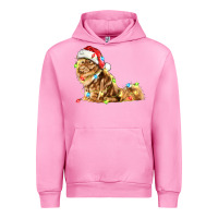 Fuchsia Pink christmas persian cat Urban Hoodie - LillyAllenDesigns
