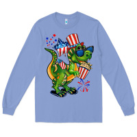 4th Of July T-rex Long Sleeve Tee | Teevron