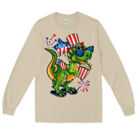 Mushroom 4th of July T-Rex Long Sleeve Tee - CowGirlArtShop