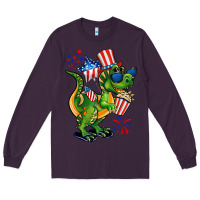 Plum 4th of July T-Rex Long Sleeve Tee - CowGirlArtShop