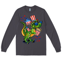 Smoke 4th of July T-Rex Long Sleeve Tee - CowGirlArtShop