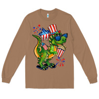 Toasted Coconut 4th of July T-Rex Long Sleeve Tee - CowGirlArtShop