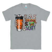 Heather Grey Eat drink be scary Classic Tee - CowhideDigitalArt