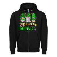 Black st patrick s chillin with my gnomies Zipper Hoodie - JahusDesignShop